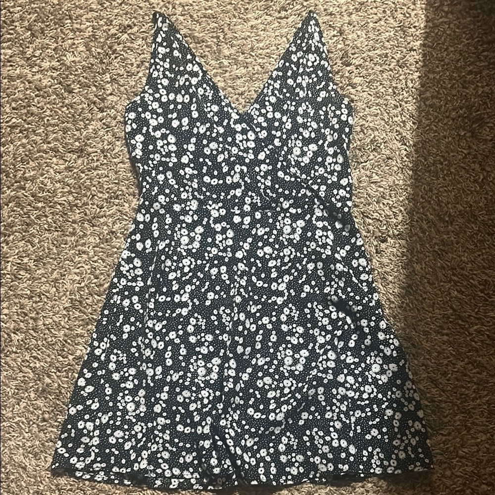 Floral Black and White Dress